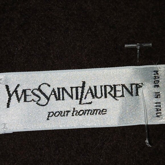 Yves Saint Laurent YSL Brown Tan Embroidered Wool Fringed Scarf Pre-Owned - Picture 8 of 8